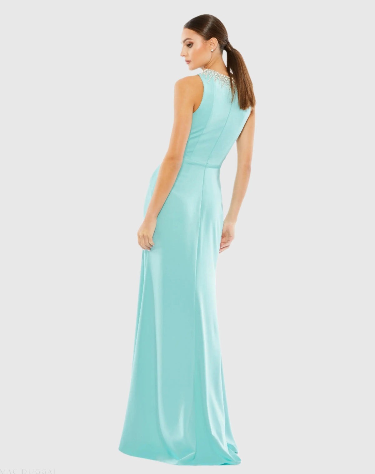 Women's Blue Dress Sleeveless - 26516 Aqua