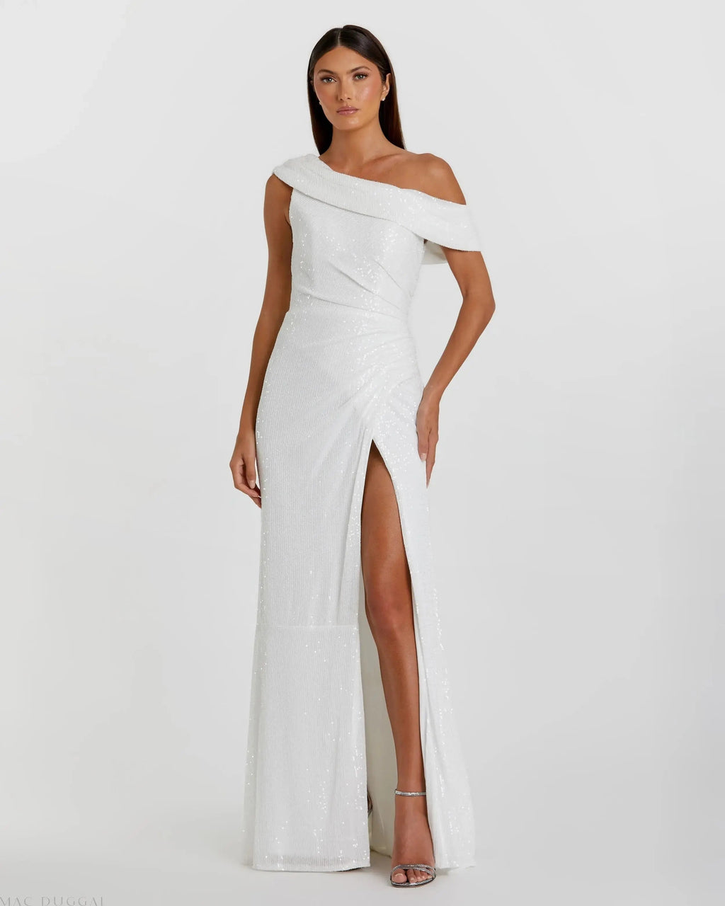 Women's Dress Sequin - Ruched One-Shoulder