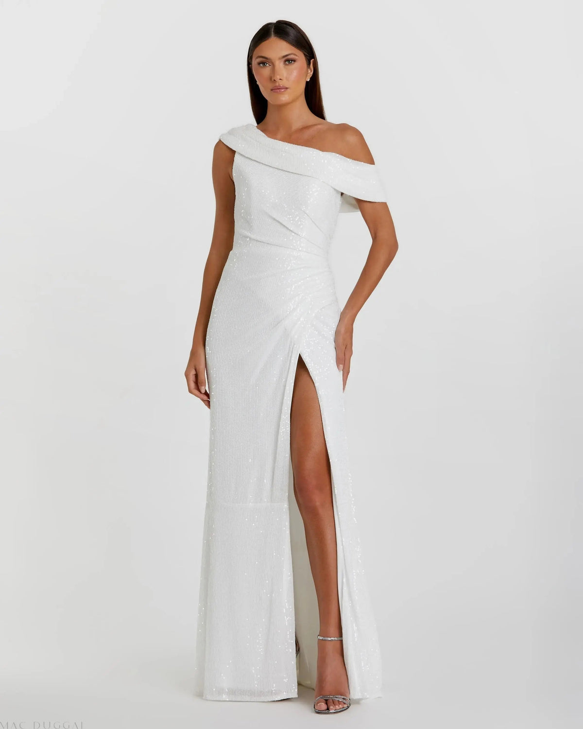 Women's Dress Sequin - Ruched One-Shoulder