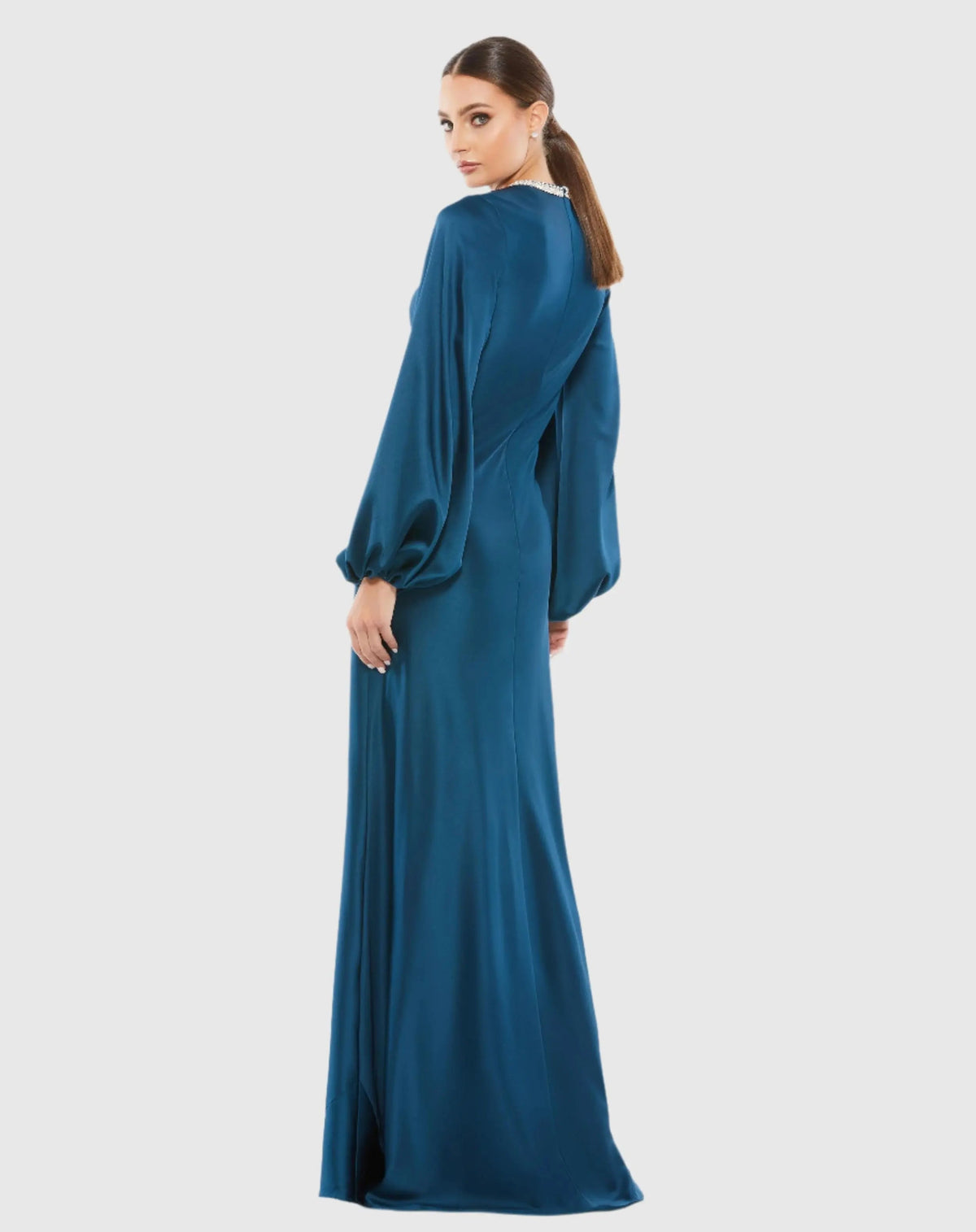 Women's Blue Dress Satin - Black
