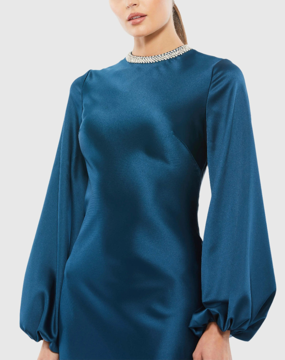 Women's Blue Dress Satin - Black