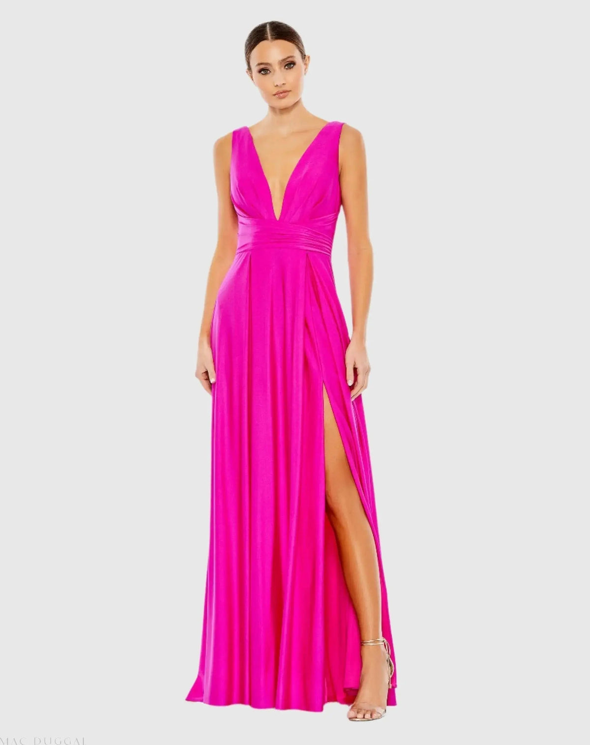 Women's Pink Evening Dress for Evening & Special Occasions - Pink Ruched