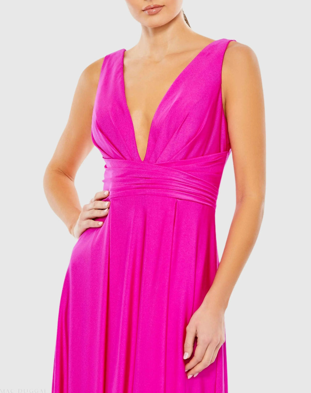 Women's Pink Evening Dress for Evening & Special Occasions - Pink Ruched