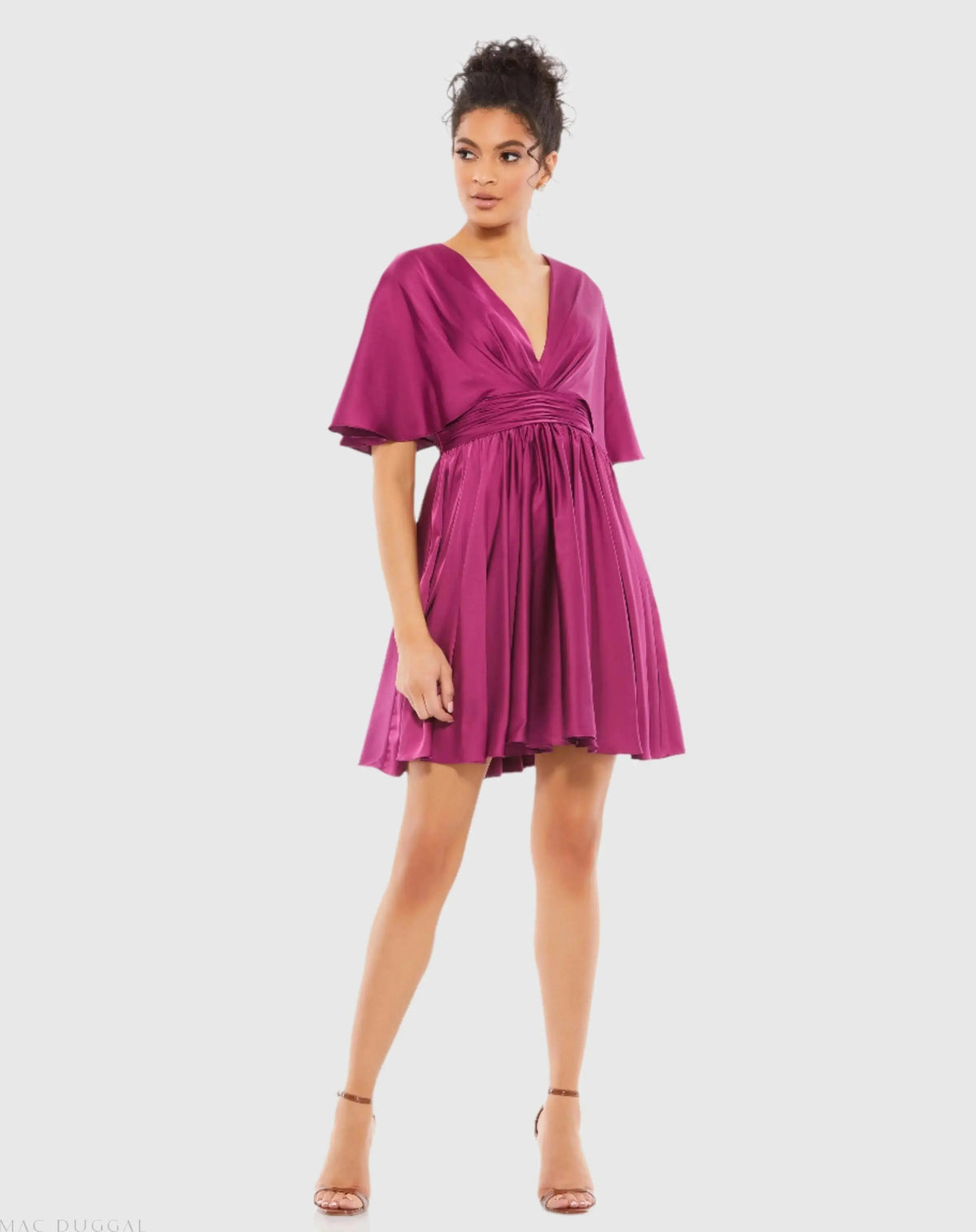 Women's Mini Dress Satin - Pleated
