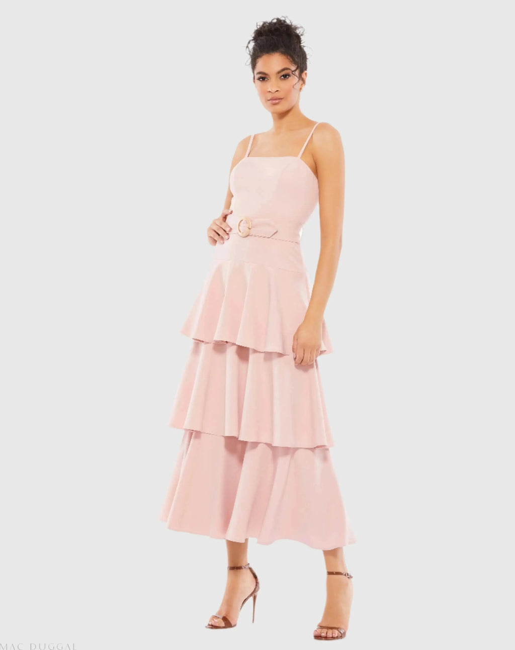 Women's Midi Dress Sleeveless - Ruffle