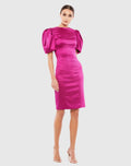 Women's Pink Mini Dress Satin