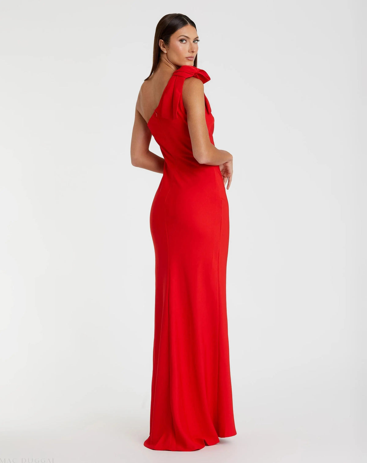 Women's Red Dress One Shoulder - Red One-Shoulder