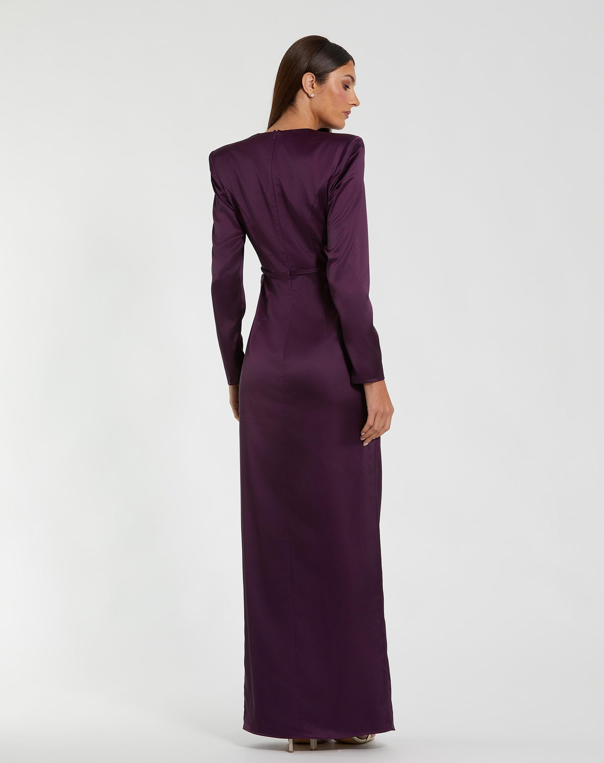 Women's Purple Dress - Black Satin Ruffle