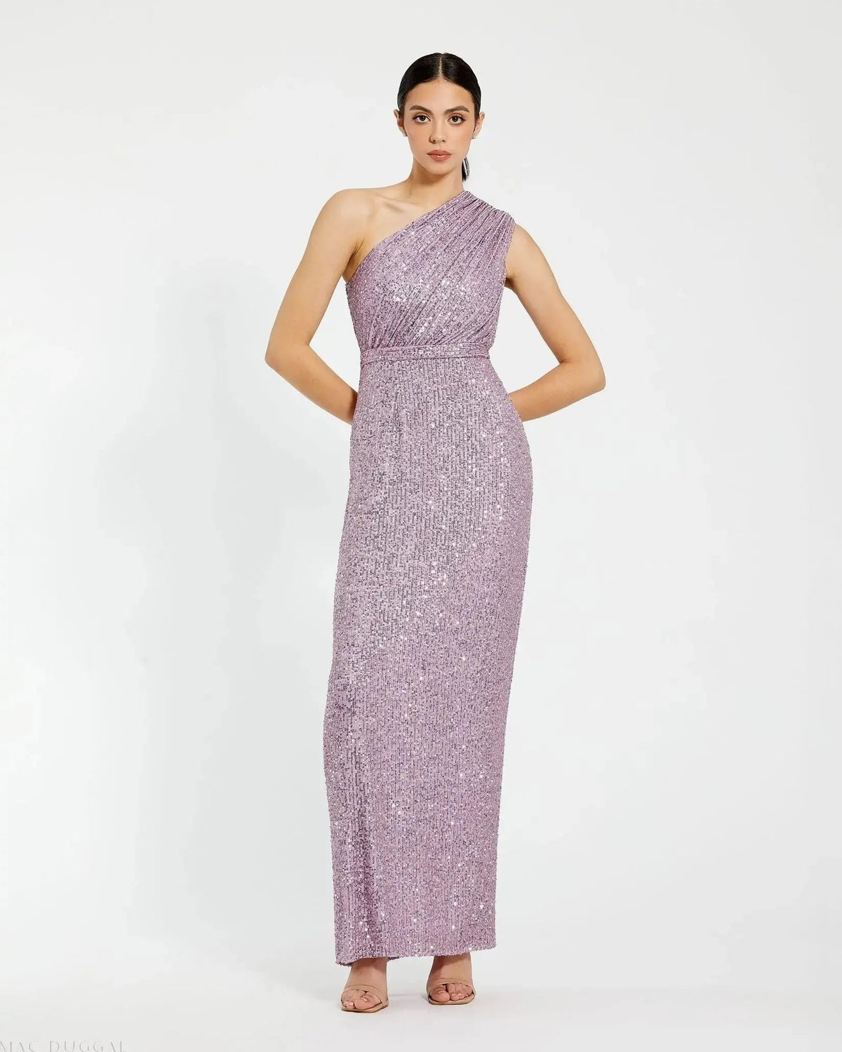 Women's Purple Dress Sequin Ruched