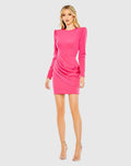 Women's Pink Mini Dress - Pink Ruched