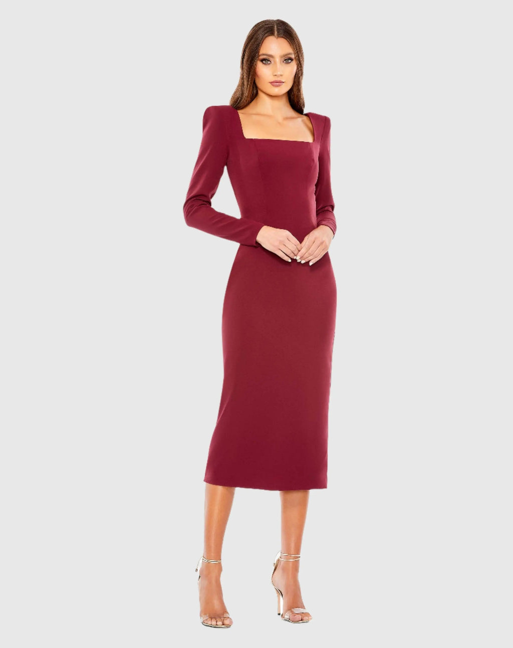 Women's Red Midi Dress - Red