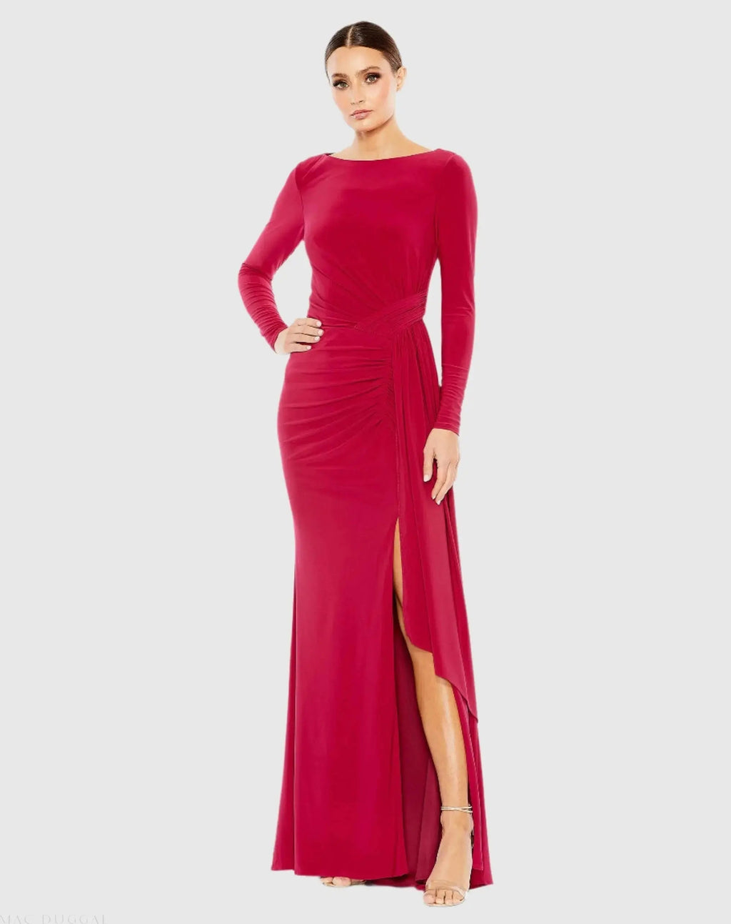 Women's Dress Ruched - Neck Gown - Cowl Neck Gown