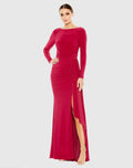 Women's Dress Ruched - Neck Gown - Cowl Neck Gown