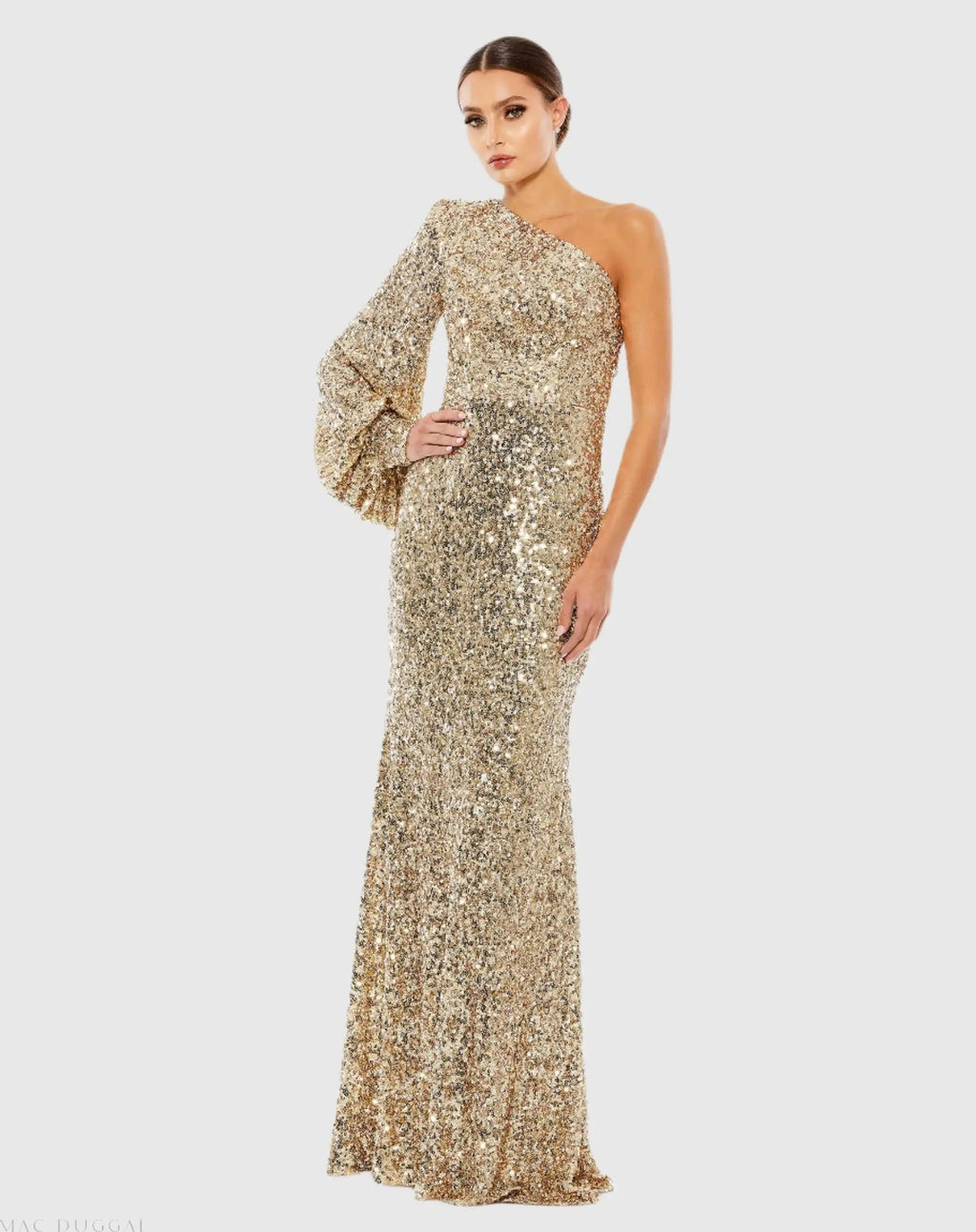 Women's Gold Dress Sequin One Shoulder - Black One-Shoulder Asymmetrical