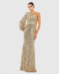 Women's Gold Dress Sequin One Shoulder - Black One-Shoulder Asymmetrical