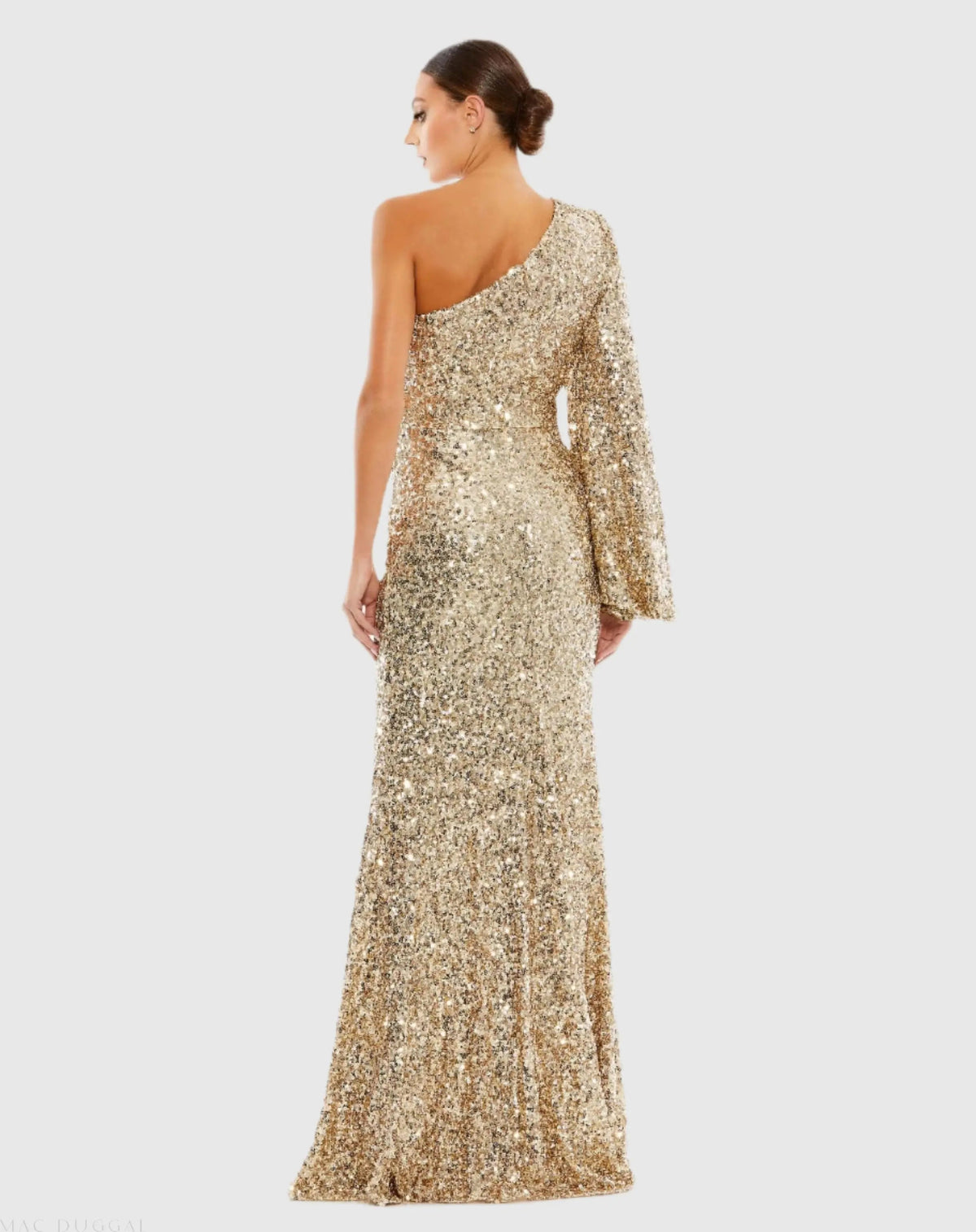 Women's Gold Dress Sequin One Shoulder - Black One-Shoulder Asymmetrical