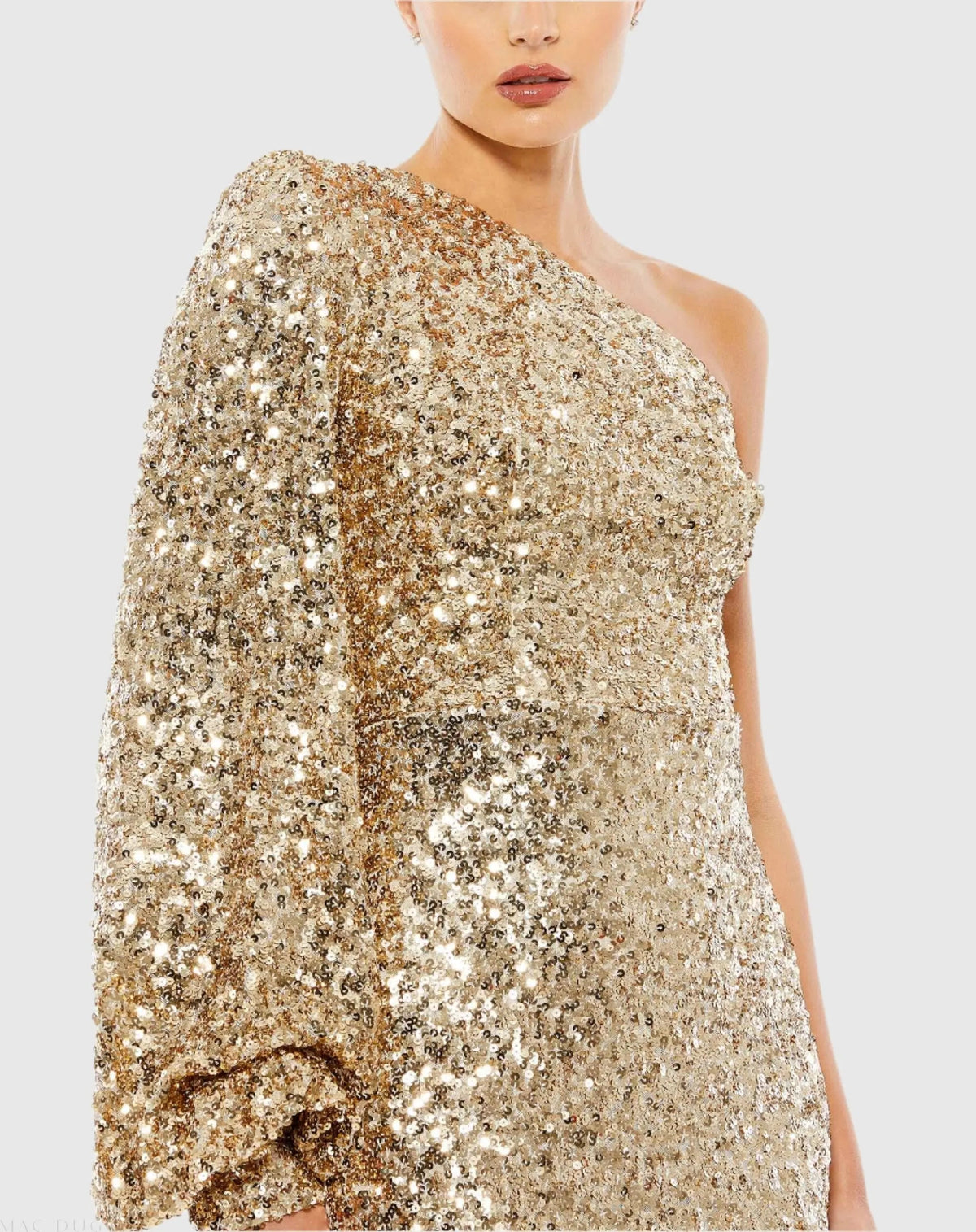 Women's Gold Dress Sequin One Shoulder - Black One-Shoulder Asymmetrical