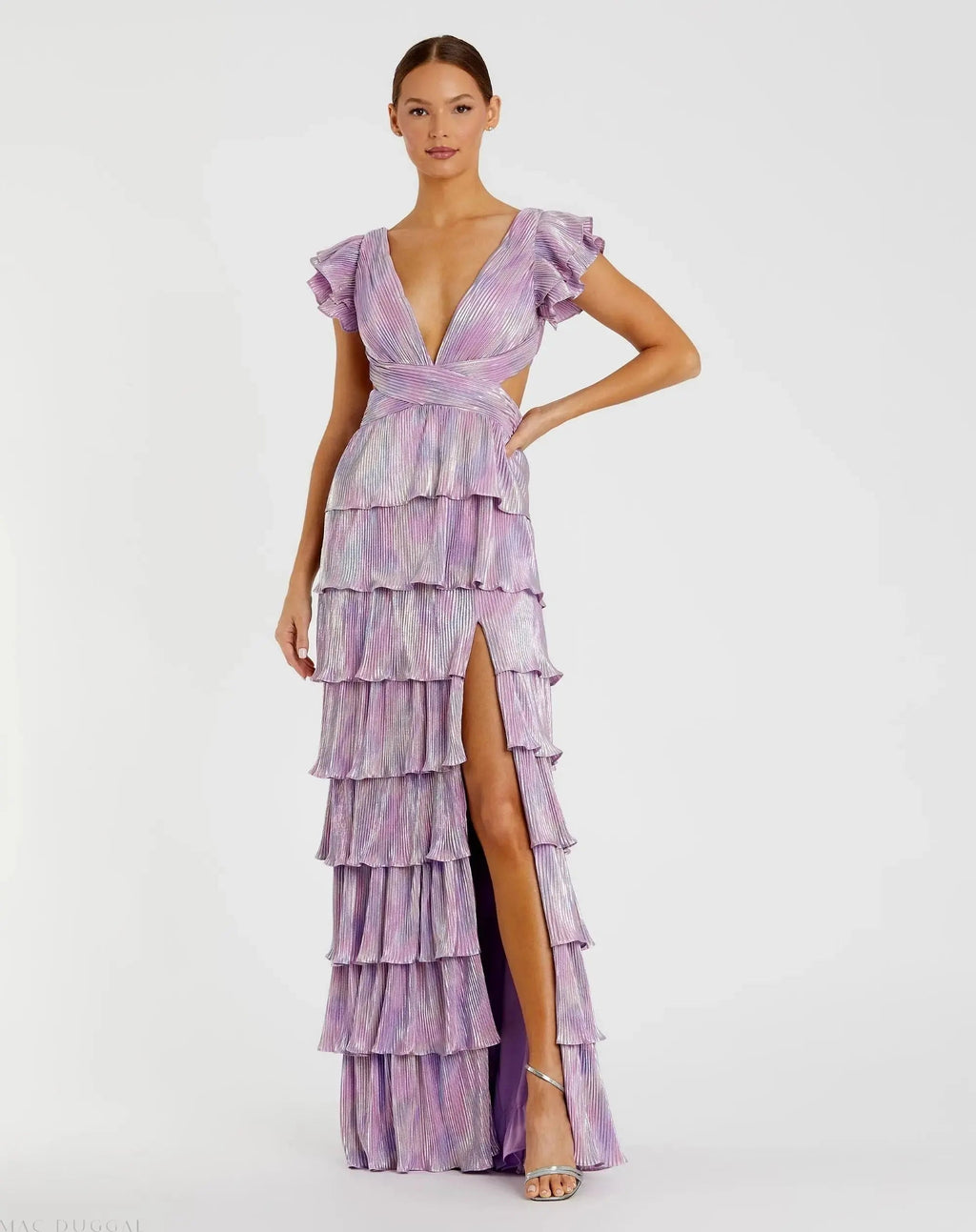 Women's Purple Dress Lace - Purple Ruffle Backless