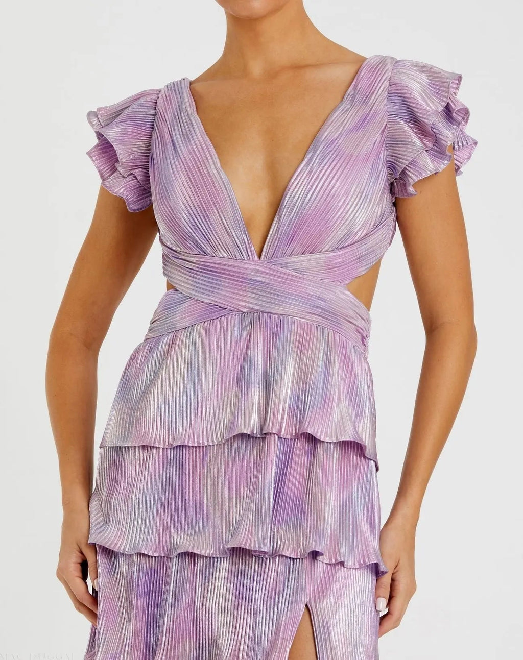 Women's Purple Dress Lace - Purple Ruffle Backless