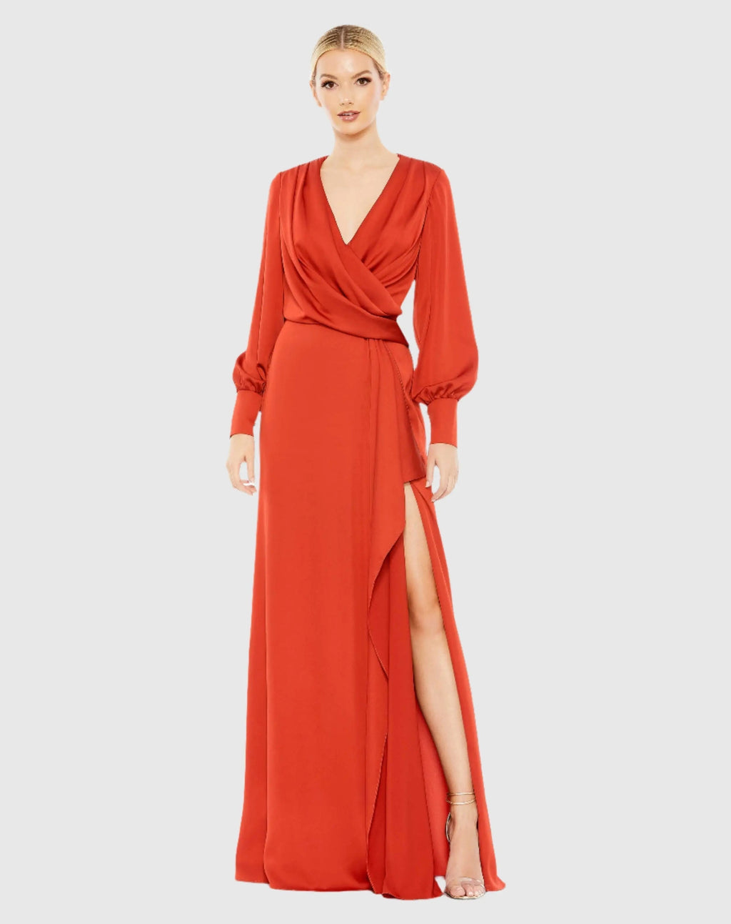 Women's Red Dress - Red Satin