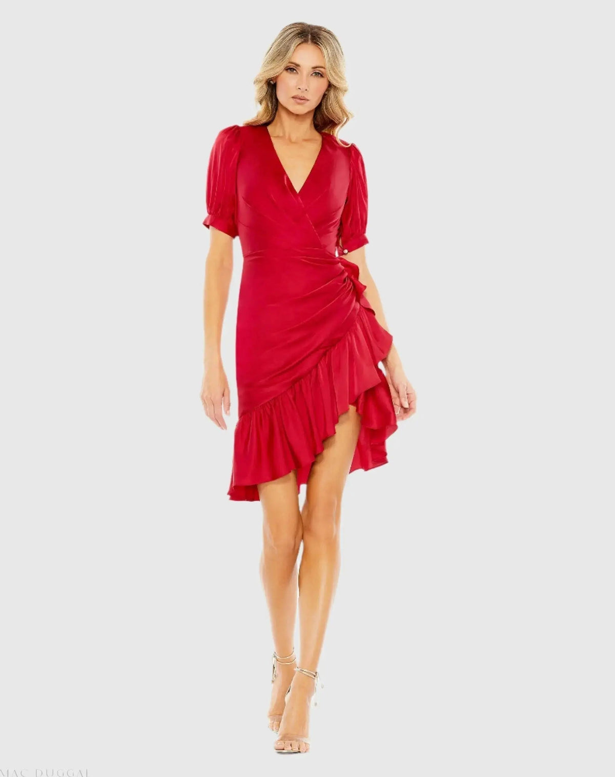 Women's Mini Dress - Satin Ruffle