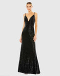 Women's Dress Sequin - Neck Gown