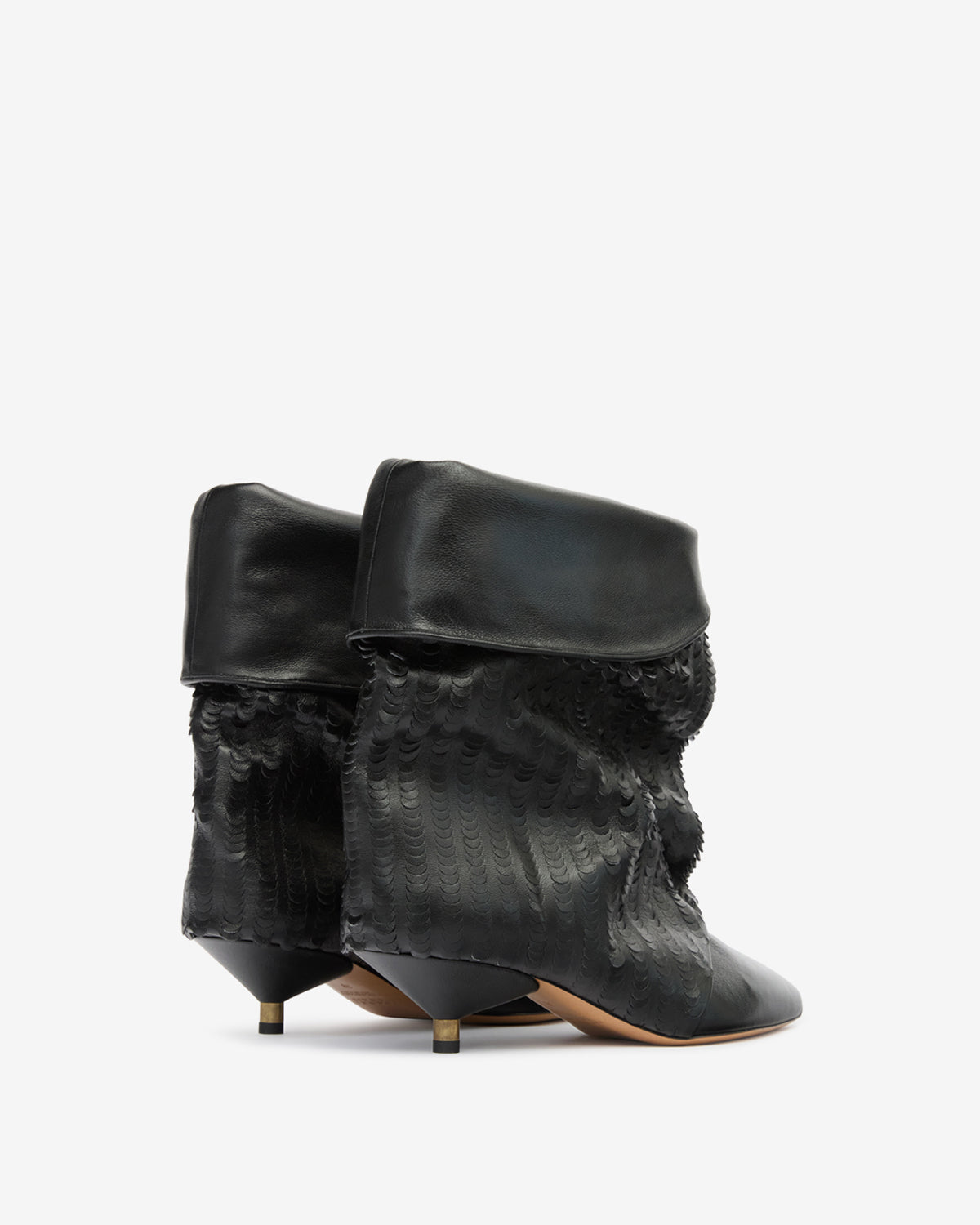 Slouchy Suede Cone-Heel Ankle Boots