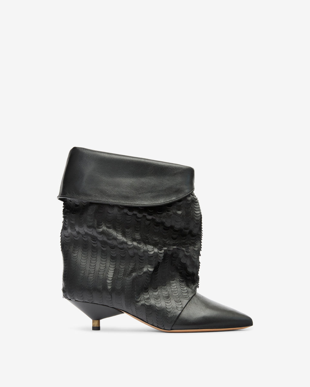 Slouchy Suede Cone-Heel Ankle Boots