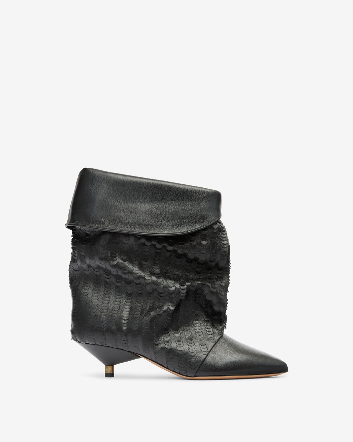Slouchy Suede Cone-Heel Ankle Boots