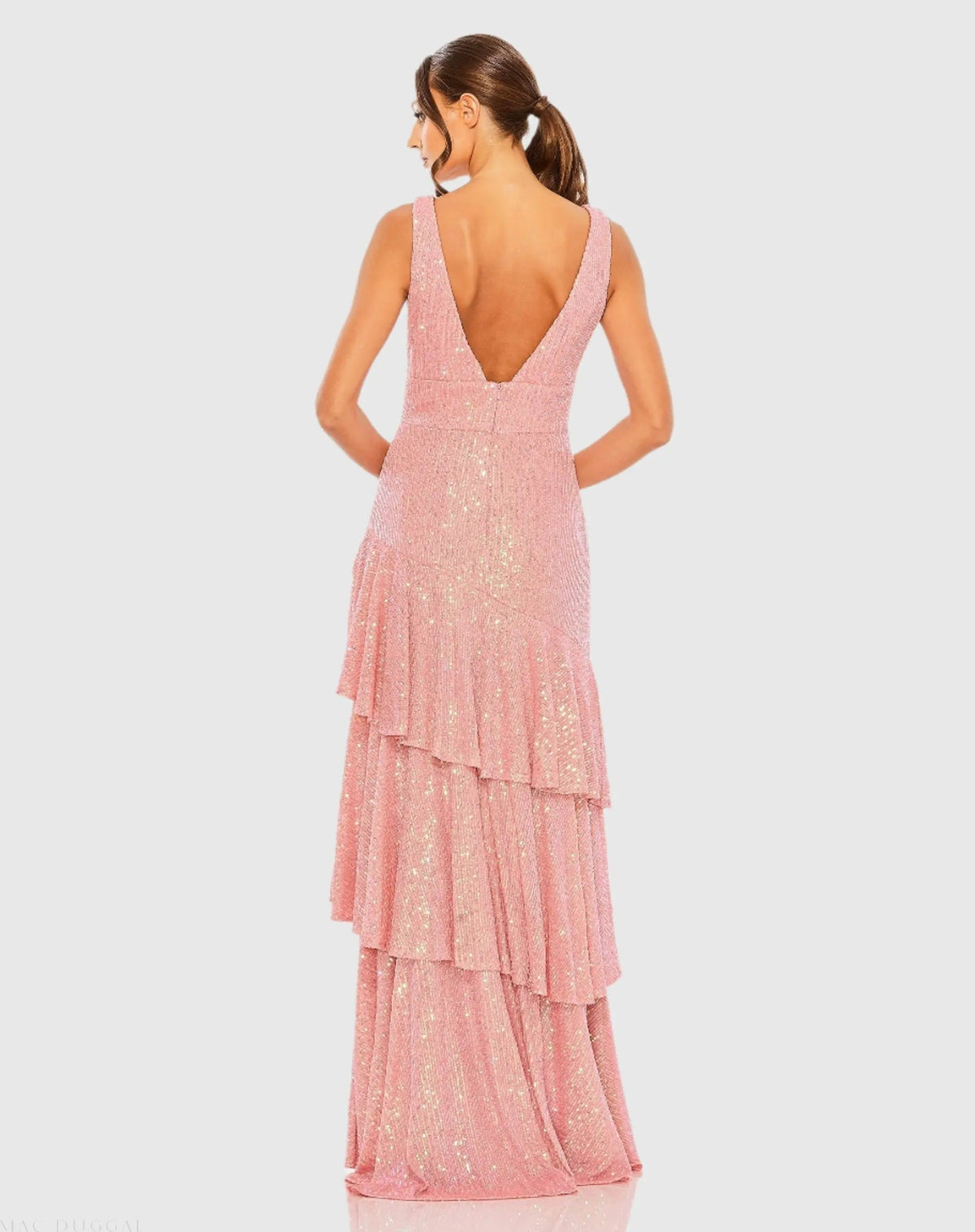 Women's Pink Dress Sequin - Pink Ruffle