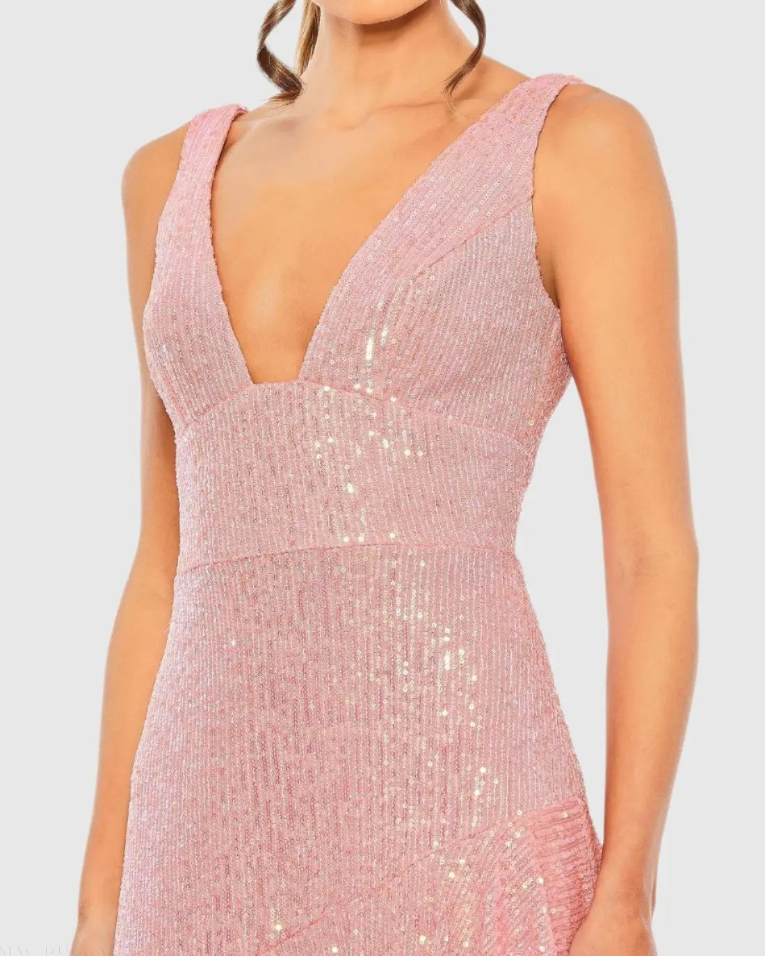 Women's Pink Dress Sequin - Pink Ruffle