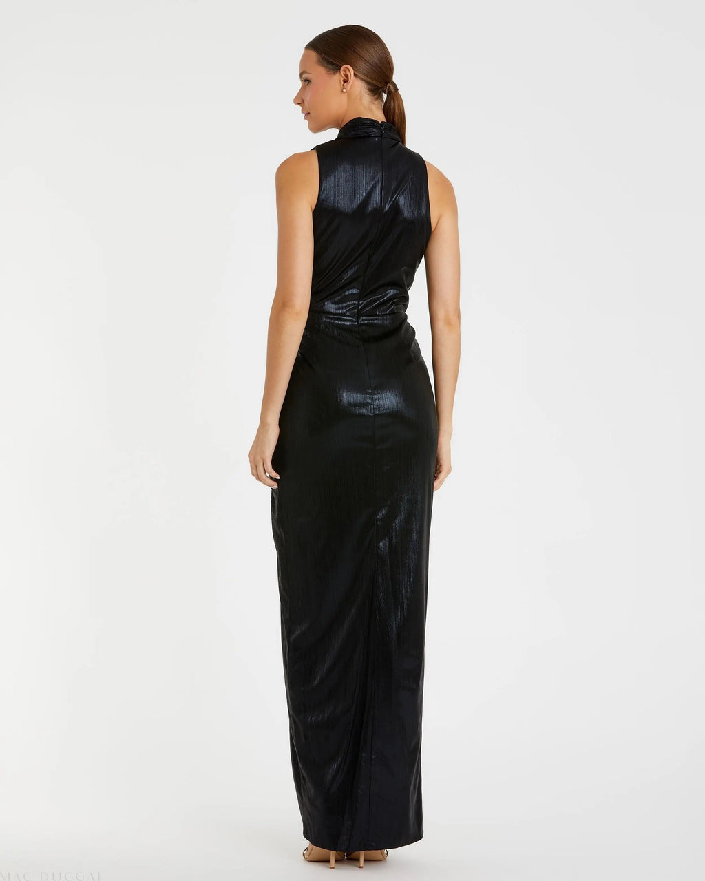 Women's Black Dress Sleeveless - Black Halter Cutout