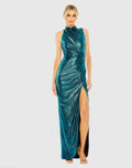 Women's Dress Sleeveless - Blue Halter Cutout