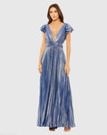 Women's Blue Dress - Blue Lace Ruffle