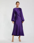 Women's Purple Dress - Purple Satin
