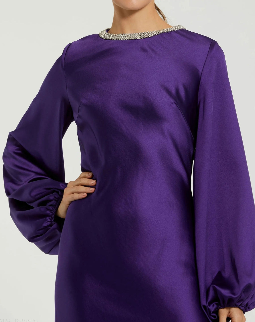 Women's Purple Dress - Purple Satin