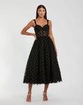 Women's Black Midi Dress - 27539