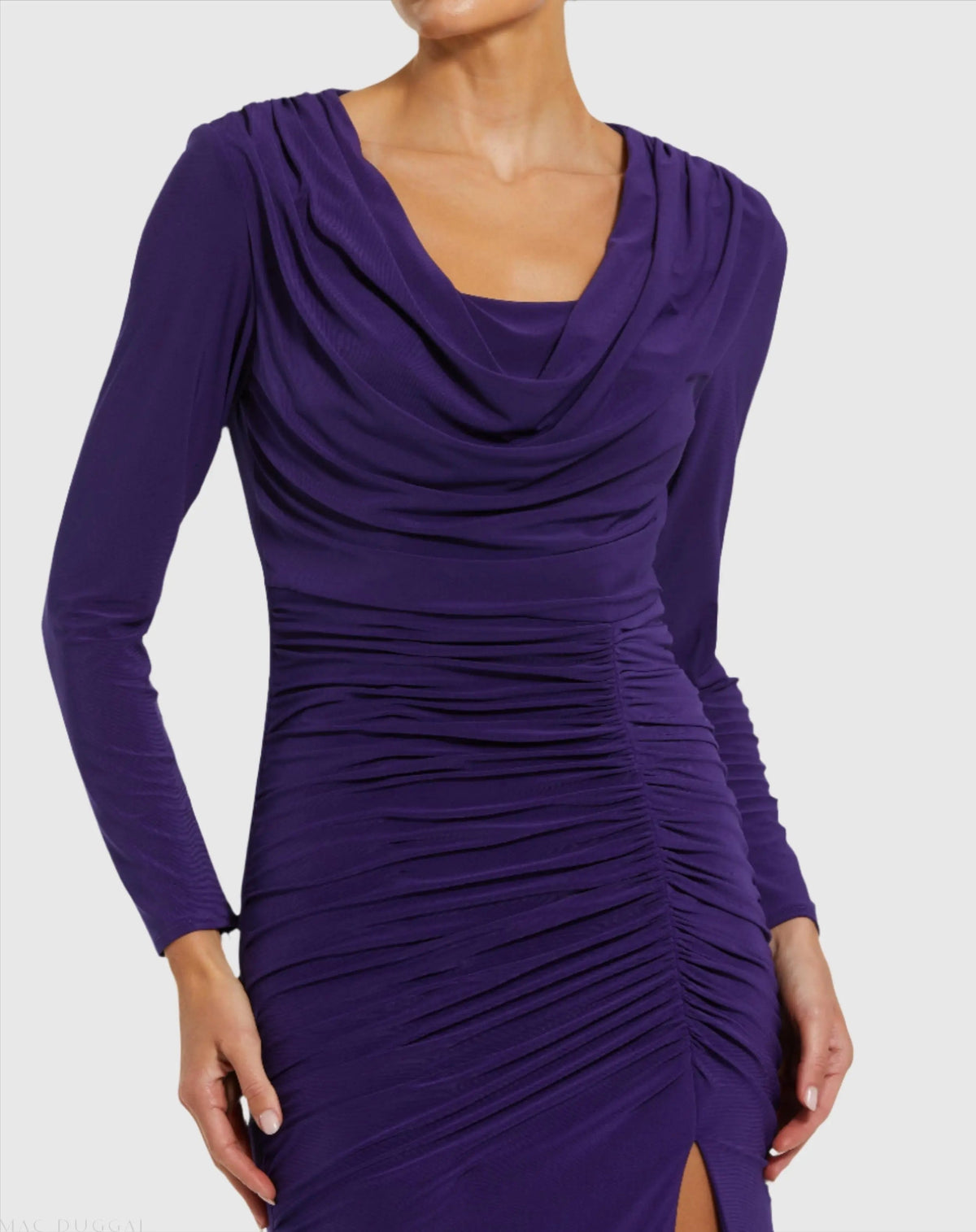 Women's Purple Dress - Purple Ruched