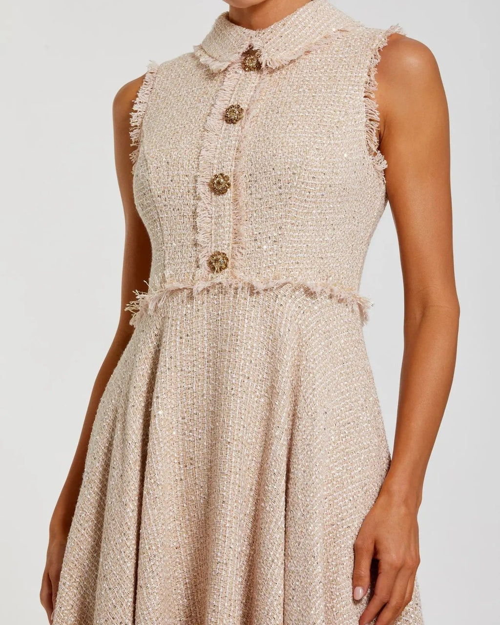 Women's Pink Midi Dress Sleeveless - 27658