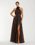 Women's Black Dress Floral Halter