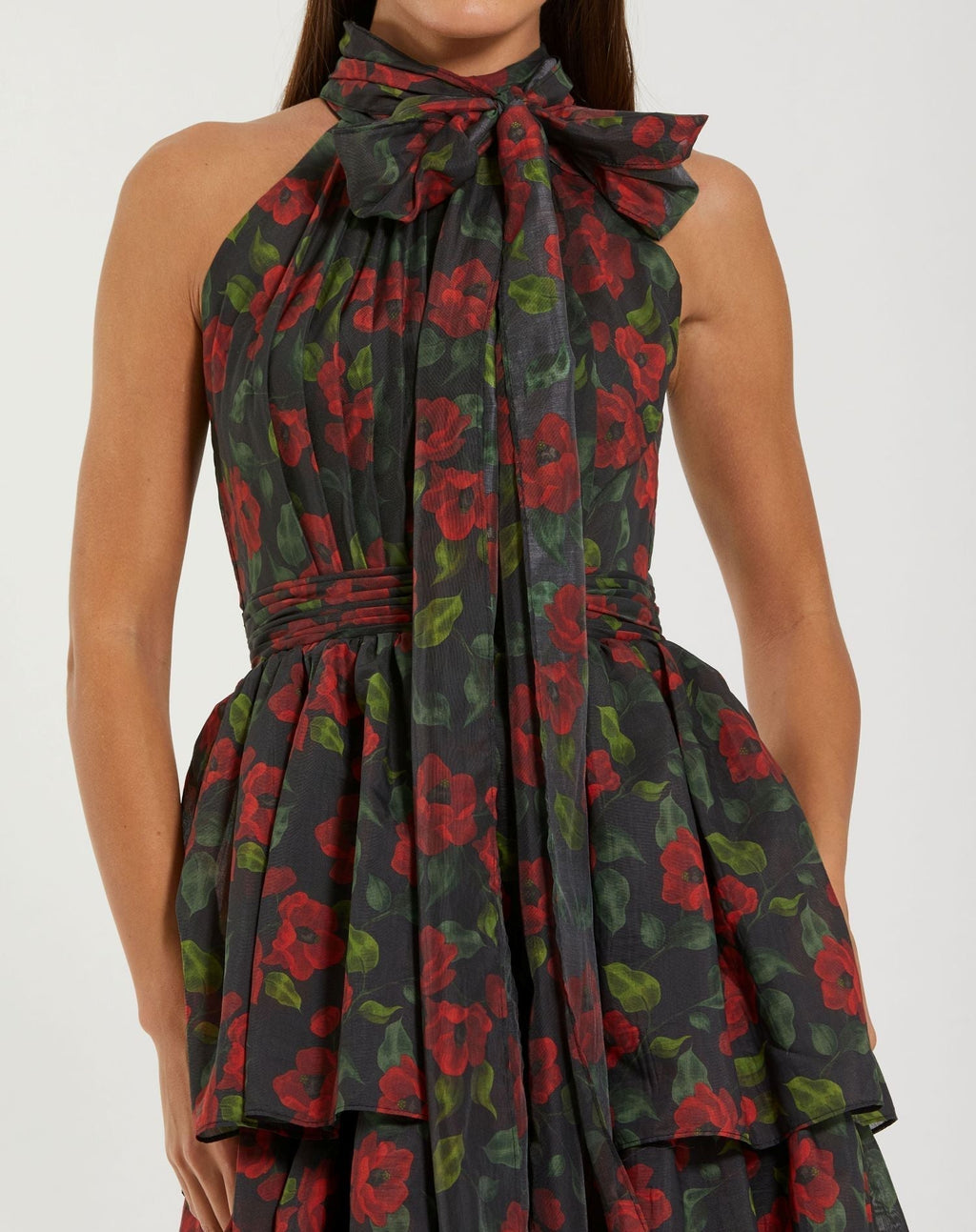 Women's Black Midi Dress Floral - 27747