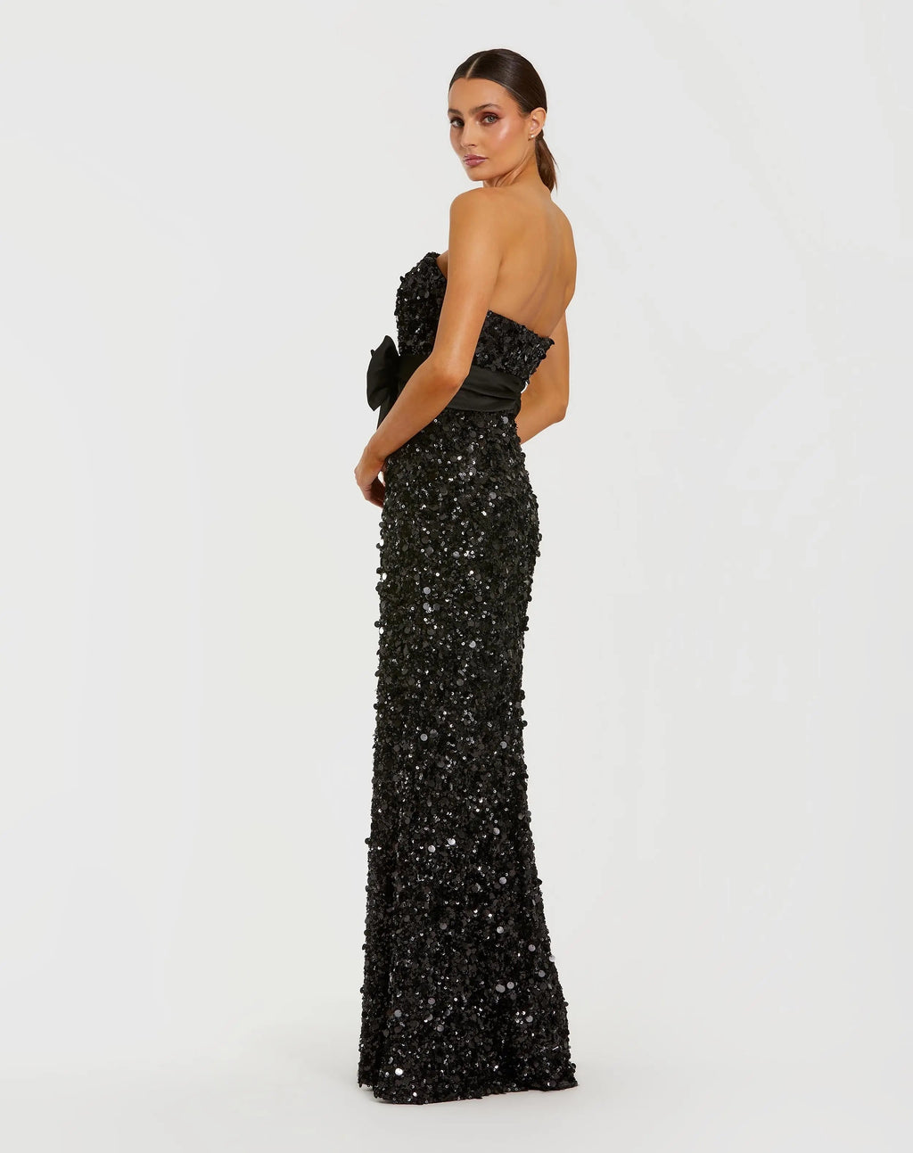 Women's Black Evening Dress Sequin Strapless for Evening & Special Occasions