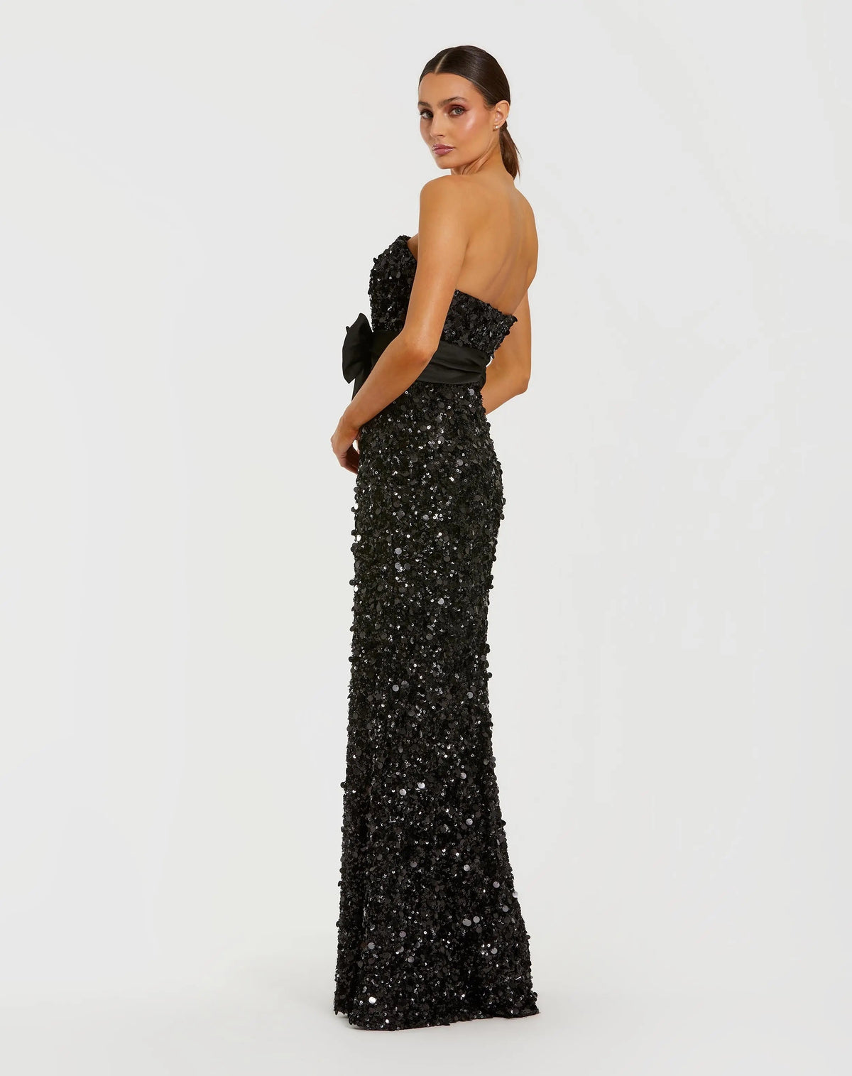 Women's Black Evening Dress Sequin Strapless for Evening & Special Occasions