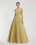 Women's Gold Dress - Black Lace Pleated