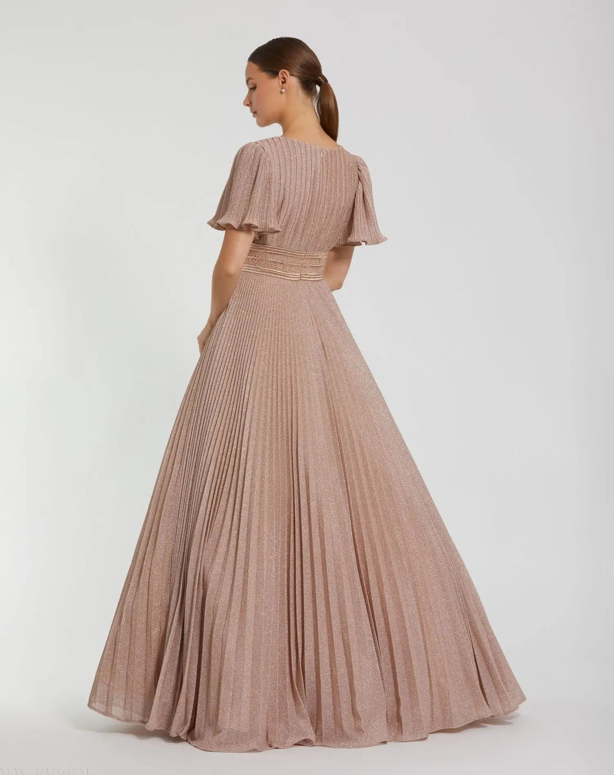Women's Pink Dress - Pink Pleated