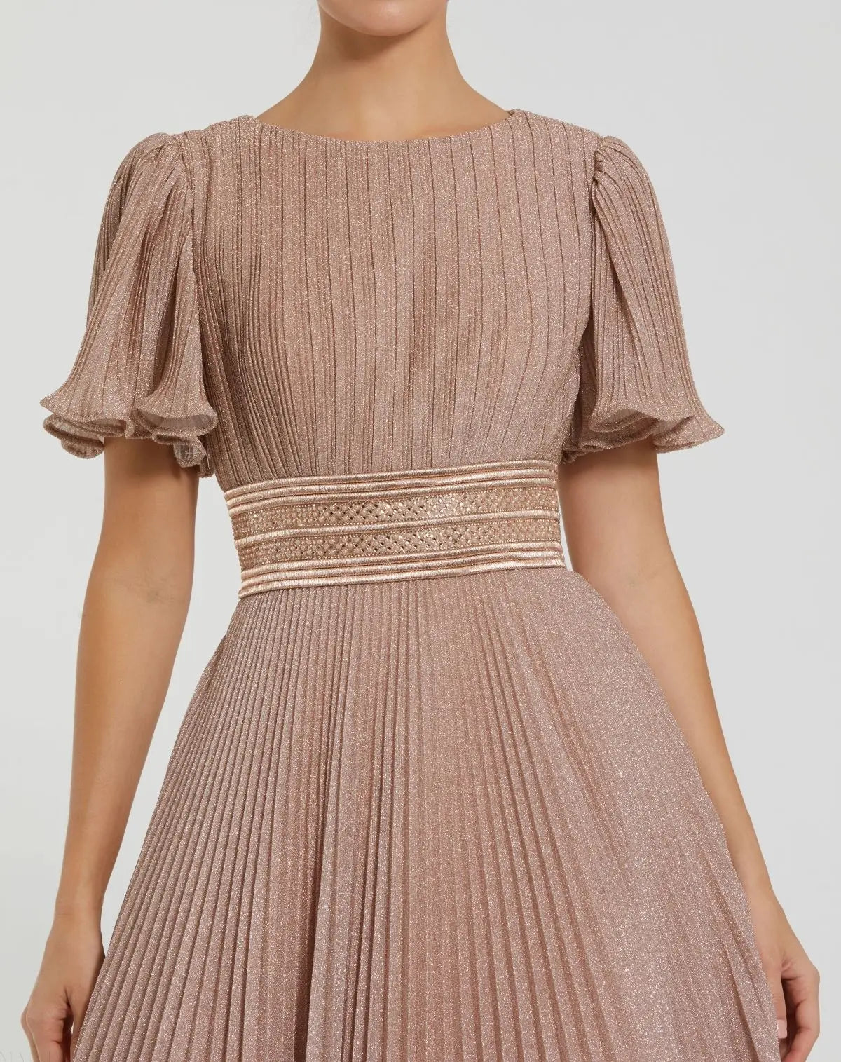 Women's Pink Dress - Pink Pleated