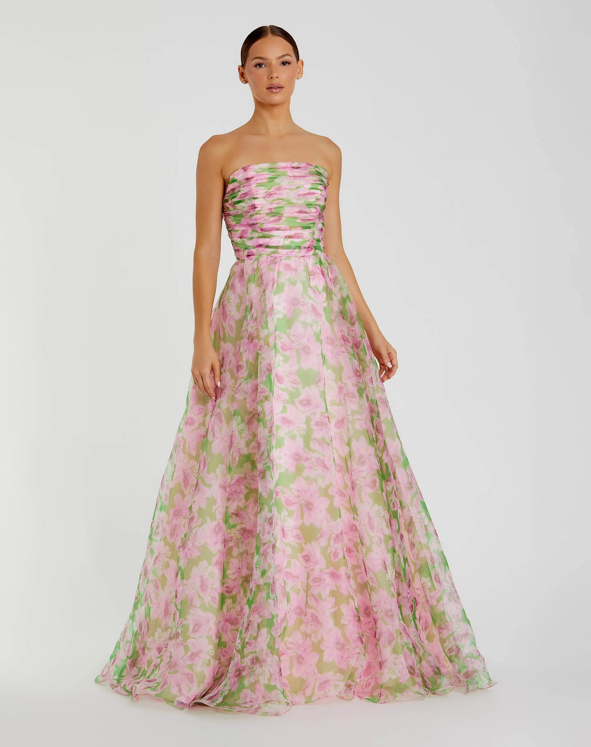 Women's Pink Dress Strapless Ruched