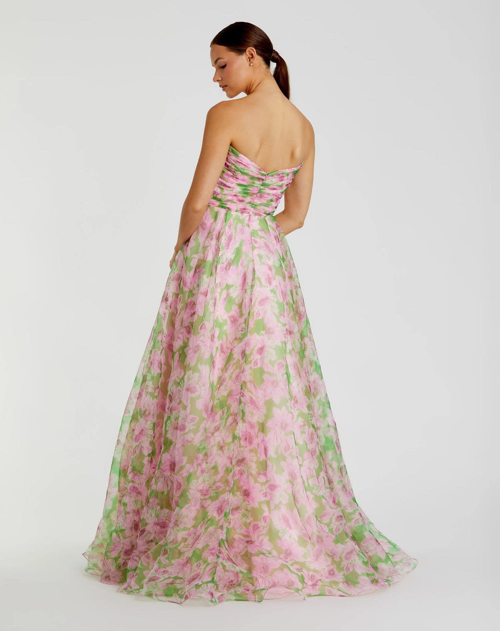 Women's Pink Dress Strapless Ruched