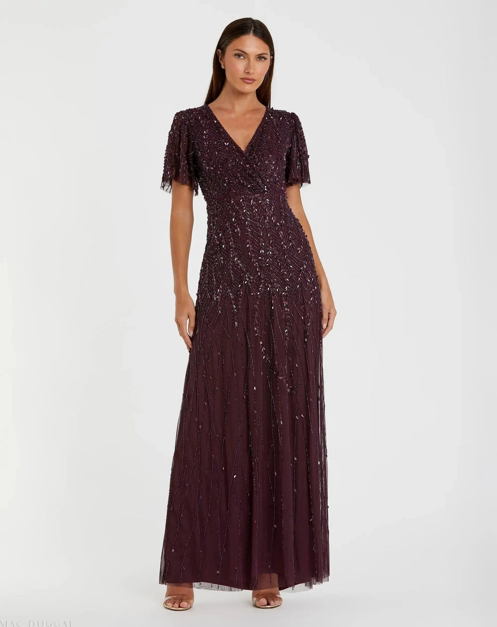 Women's Purple Dress - Purple Sequin Mesh