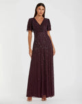 Women's Purple Dress - Purple Sequin Mesh